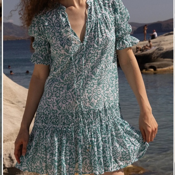 Oliphant Dresses & Skirts - Oliphant-SMOCKED DROP MINI- CYPRESS JADE size MEDIUM SEALED IN BAG